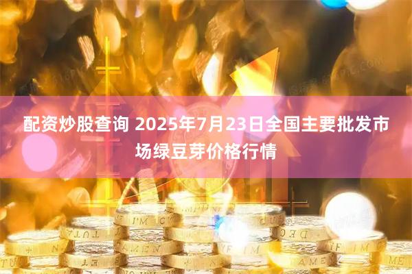 配资炒股查询 2025年7月23日全国主要批发市场绿豆芽价格行情